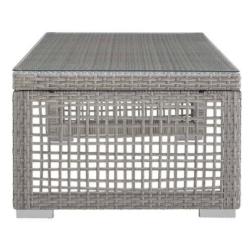 Modway Furniture Aura Gray Rattan Outdoor Patio Coffee Table
