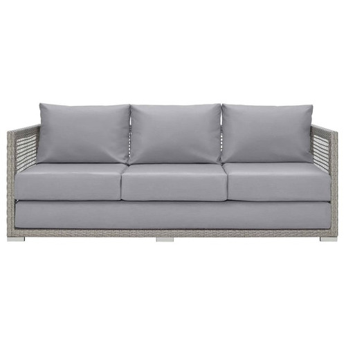 Modway Furniture Aura Gray Outdoor Patio Wicker Rattan Sofas