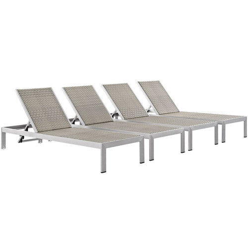 4 Modway Furniture Shore Rattan Outdoor Chaises