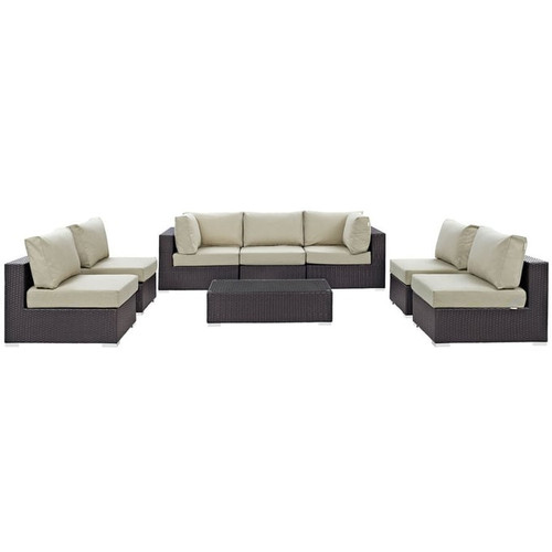 Modway Furniture Convene Fabric 8pc Outdoor Sofa Sets
