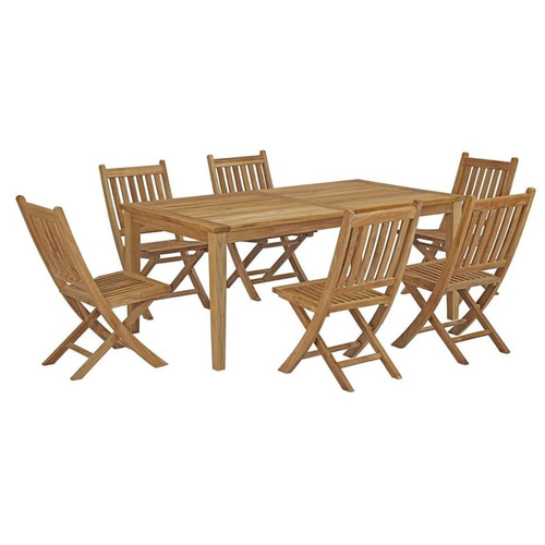 Modway Furniture Marina Natural 7pc Outdoor Patio Dining Set