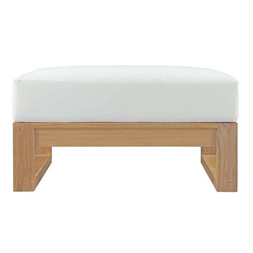 Modway Furniture Upland White Outdoor Patio Teak Ottoman