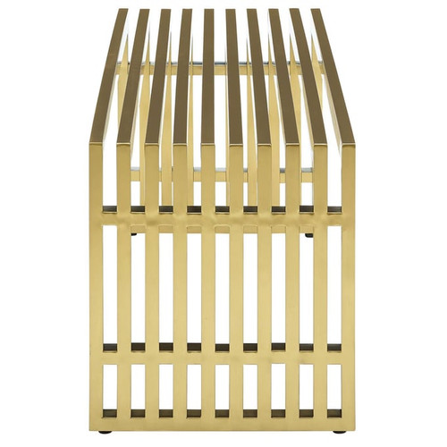Modway Furniture Gridiron Gold Medium Stainless Steel Bench