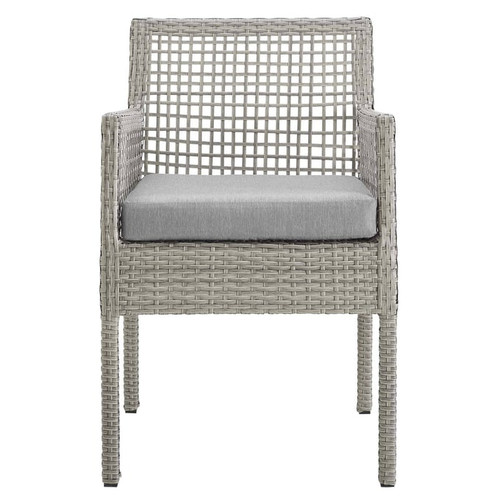 Modway Furniture Aura Gray Outdoor Patio Wicker Rattan Dining Armchairs