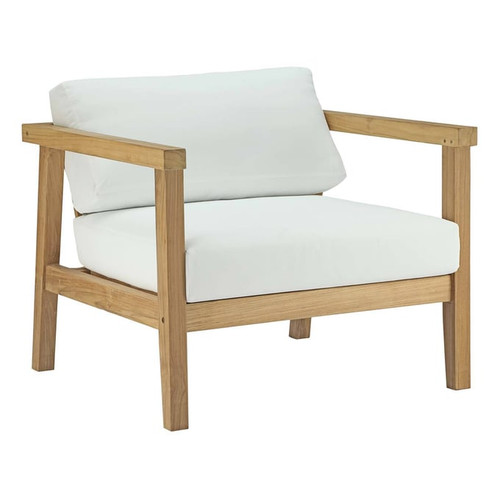 Modway Furniture Bayport White 6pc Outdoor Patio Teak Set