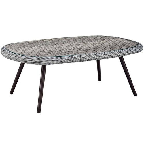 Modway Furniture Endeavor Gray Outdoor Patio Wicker Rattan Coffee Table