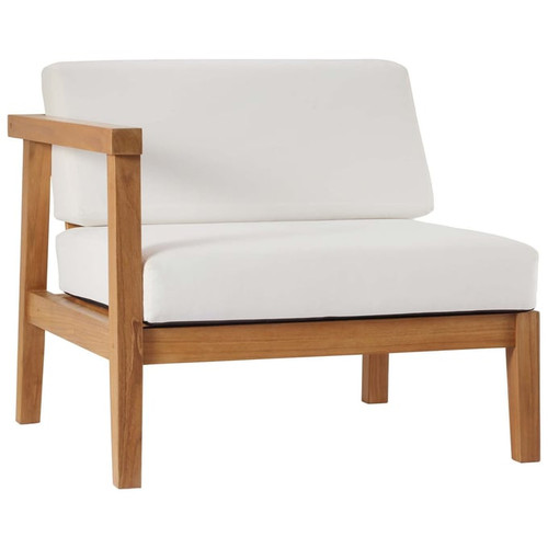 Modway Furniture Bayport Natural White Outdoor Patio Left Arm Chair