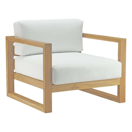 Modway Furniture Upland White 3pc Outdoor Chair and Ottoman Set