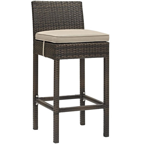 4 Modway Furniture Conduit Brown Outdoor Patio Bar Stools