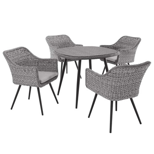 Modway Furniture Endeavor Gray 5pc Outdoor Patio Dining Set