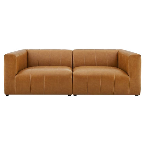 Modway Furniture Bartlett Tan Leather 2pc Loveseat