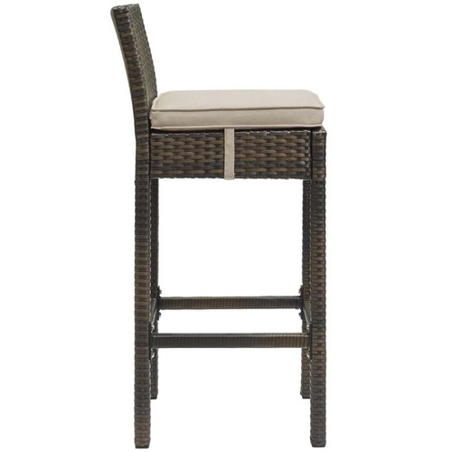 2 Modway Furniture Conduit Brown Outdoor Patio Bar Stools