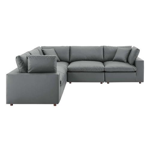 Modway Furniture Commix Leather 5pc Sectionals