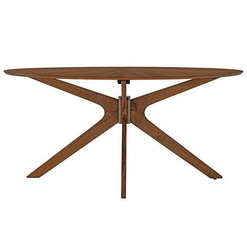 Modway Furniture Crossroads Walnut 63 Inch Oval Dining Table