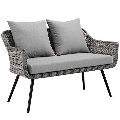 Modway Furniture Endeavor Gray Outdoor Patio Loveseat