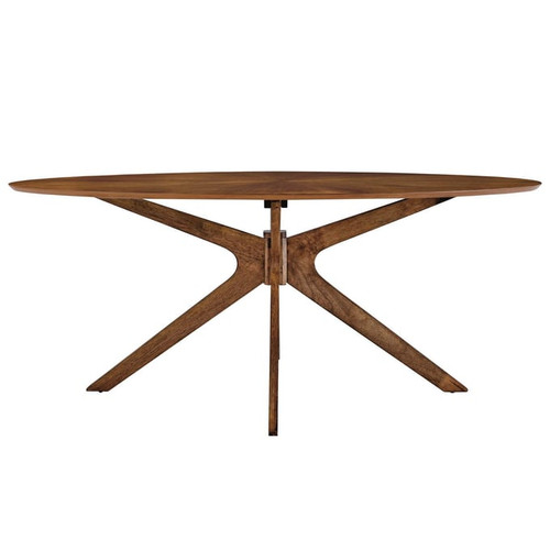 Modway Furniture Crossroads Walnut 71 Inch Oval Dining Table