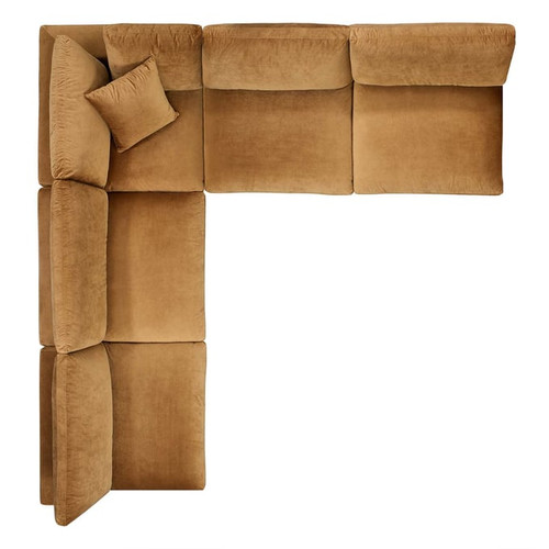 Modway Furniture Commix Velvet 5pc Armless Sectionals