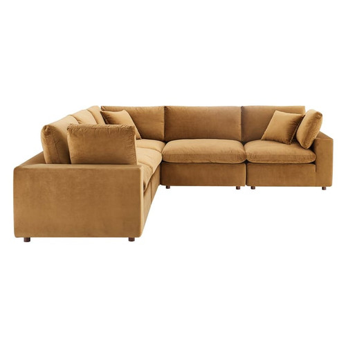 Modway Furniture Commix Velvet 5pc Sectionals