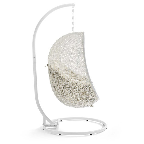 Modway Furniture Hide White Outdoor Patio Swing Chair with Stands