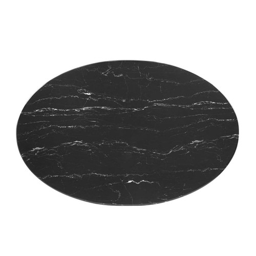 Modway Furniture Lippa White Black Marble 42 Inch Oval Coffee Table