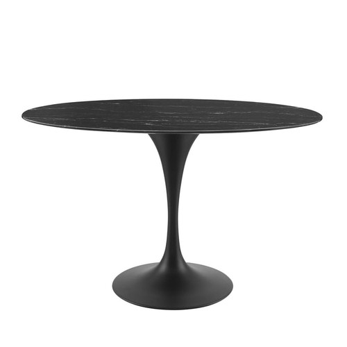 Modway Furniture Lippa Black Marble 48 Inch Dining Table