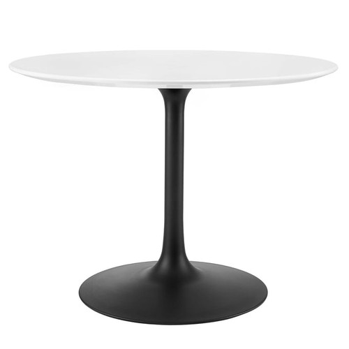 Modway Furniture Lippa Black White 40 Inch Round Dining Table