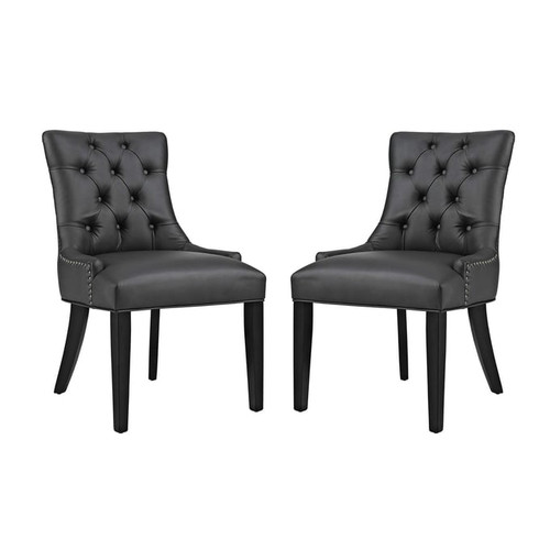 2 Modway Furniture Regent Black Dining Side Chairs