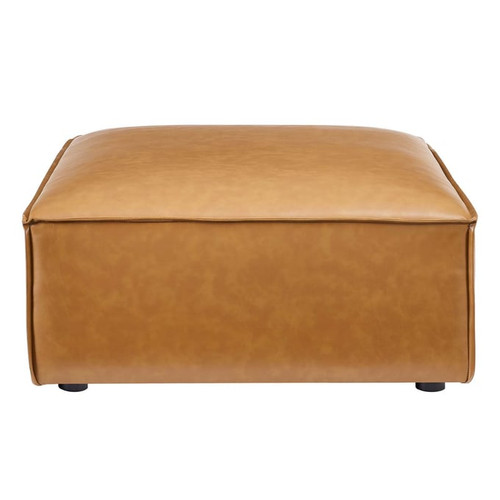 Modway Furniture Restore Tan Leather Ottoman