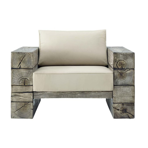 Modway Furniture Manteo Light Gray Outdoor Patio Lounge Armchair