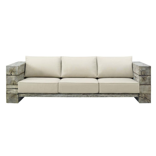 Modway Furniture Manteo Light Gray Beige Sofa