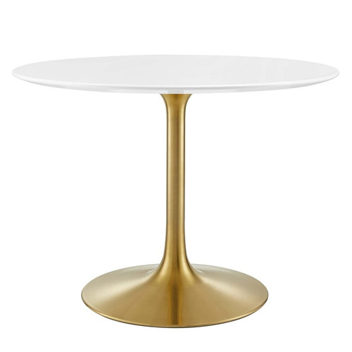 Modway Furniture Lippa Gold White 40 Inch Round Dining Table