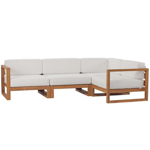 Modway Furniture Upland Natural White 4pc Outdoor Patio Sectional