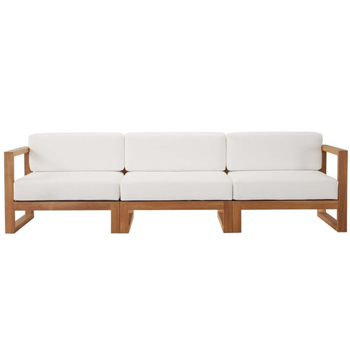 Modway Furniture Upland Natural White Outdoor Patio 3pc Sofa