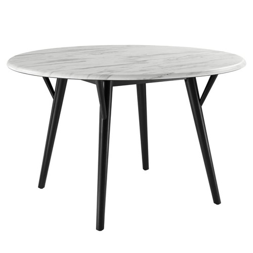 Modway Furniture Gallant Black White 50 Inch Round Dining Table