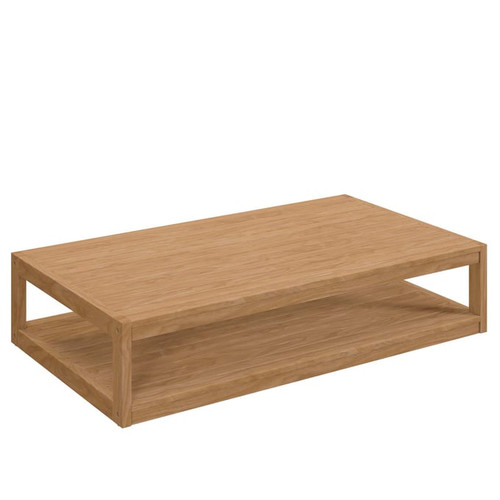 Modway Furniture Carlsbad Natural Teak Wood Outdoor Patio Coffee Table