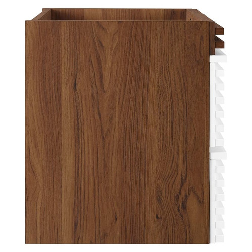 Modway Furniture Render White Walnut 30 Inch Wall Mount Bathroom Vanity