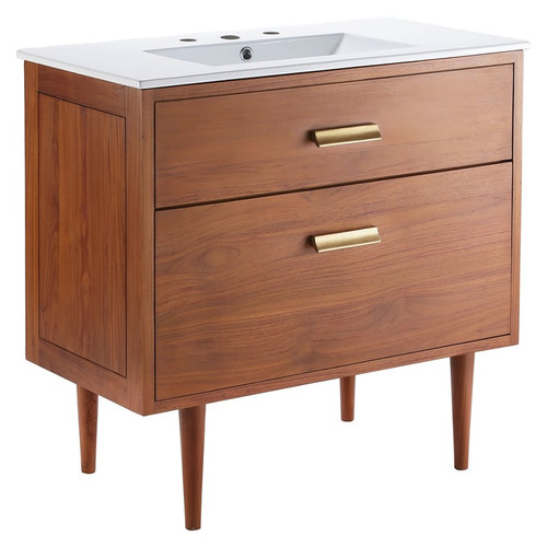 Modway Furniture Cassia Natural White 36 Inch Bathroom Vanity