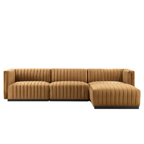 Modway Furniture Conjure Velvet 4pc Sectional