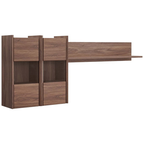 Modway Furniture Visionary Walnut Wall Mounted Shelves