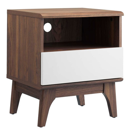 Modway Furniture Envision Walnut White Nightstand