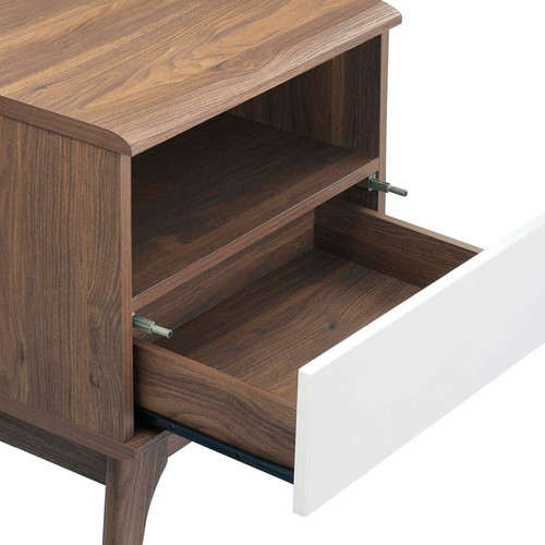 Modway Furniture Envision Walnut White Nightstand