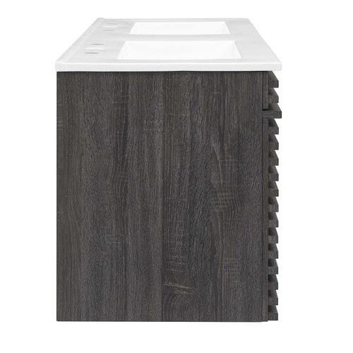 Modway Furniture Render Charcoal 48 Inch Wall Mount Bathroom Vanitys