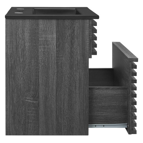 Modway Furniture Render Charcoal 18 Inch Wall Mount Bathroom Vanity