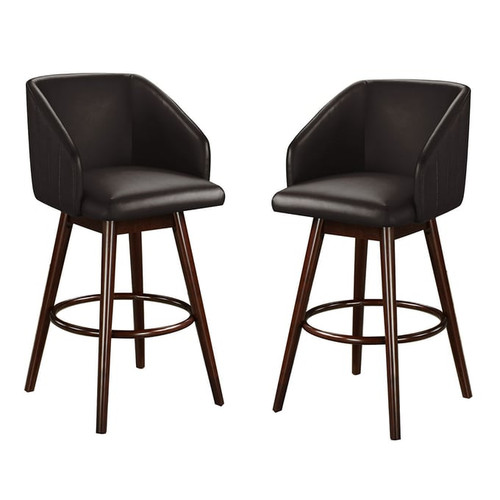 2 Bella Esprit Espresso Faux Leather Bar Stools