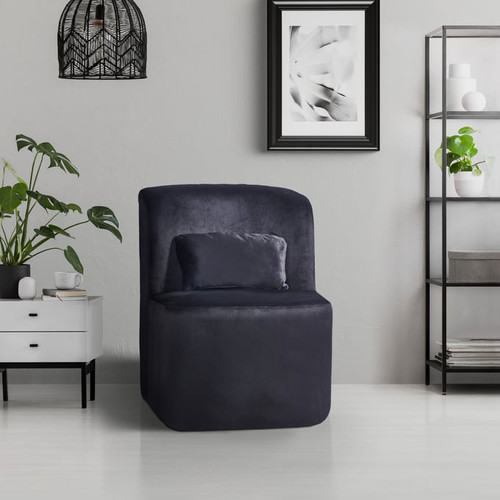 Bella Esprit Reve Belle Black Velvet Slipper Accent Chairs