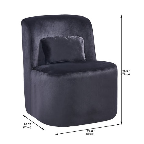 Bella Esprit Reve Belle Black Velvet Slipper Accent Chairs