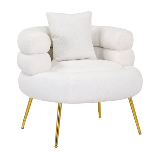 Bella Esprit Reve Belle Ivory Barrel Shaped Plush Accent Chair