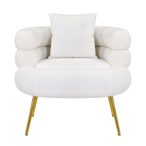 Bella Esprit Reve Belle Ivory Barrel Shaped Plush Accent Chair