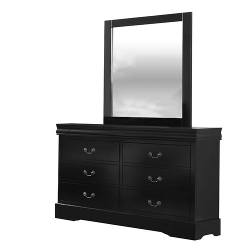 Bella Esprit Louis Philippe Black Dresser and Mirror