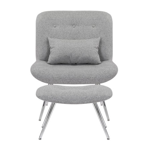 Bella Esprit Uptown Modern Grey Lounge Chair with Ottoman